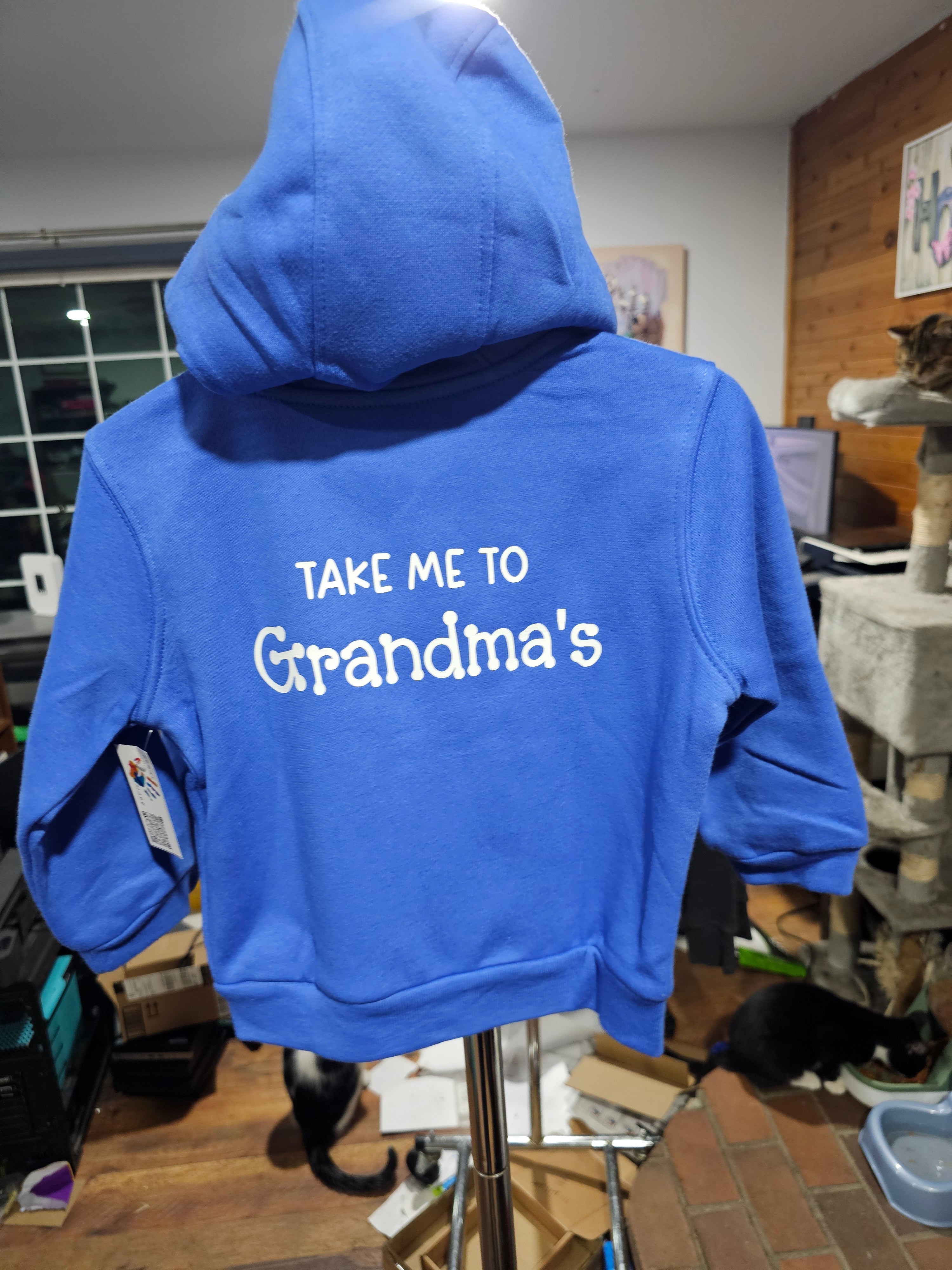Blue Fleece Toddler Zip Up Take me to Grandmas