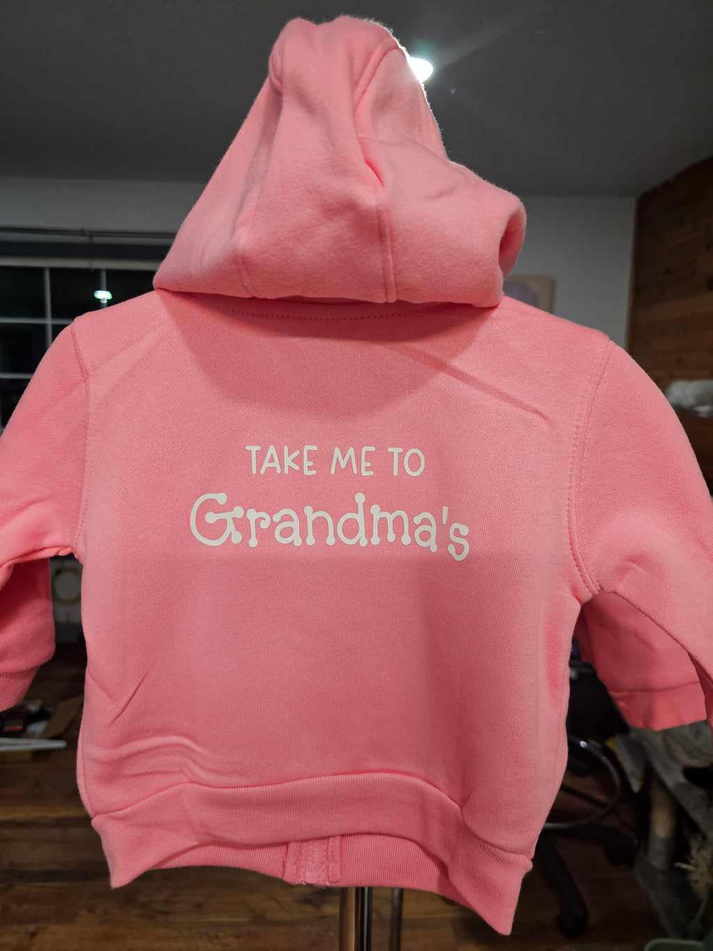 Pink Fleece Toddler Zip Up Take me to Grandmas