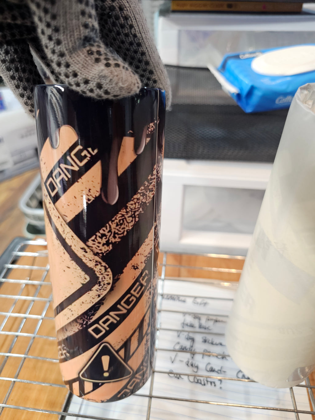 20 oz. stainless steel tumbler Caution I Have No Filter