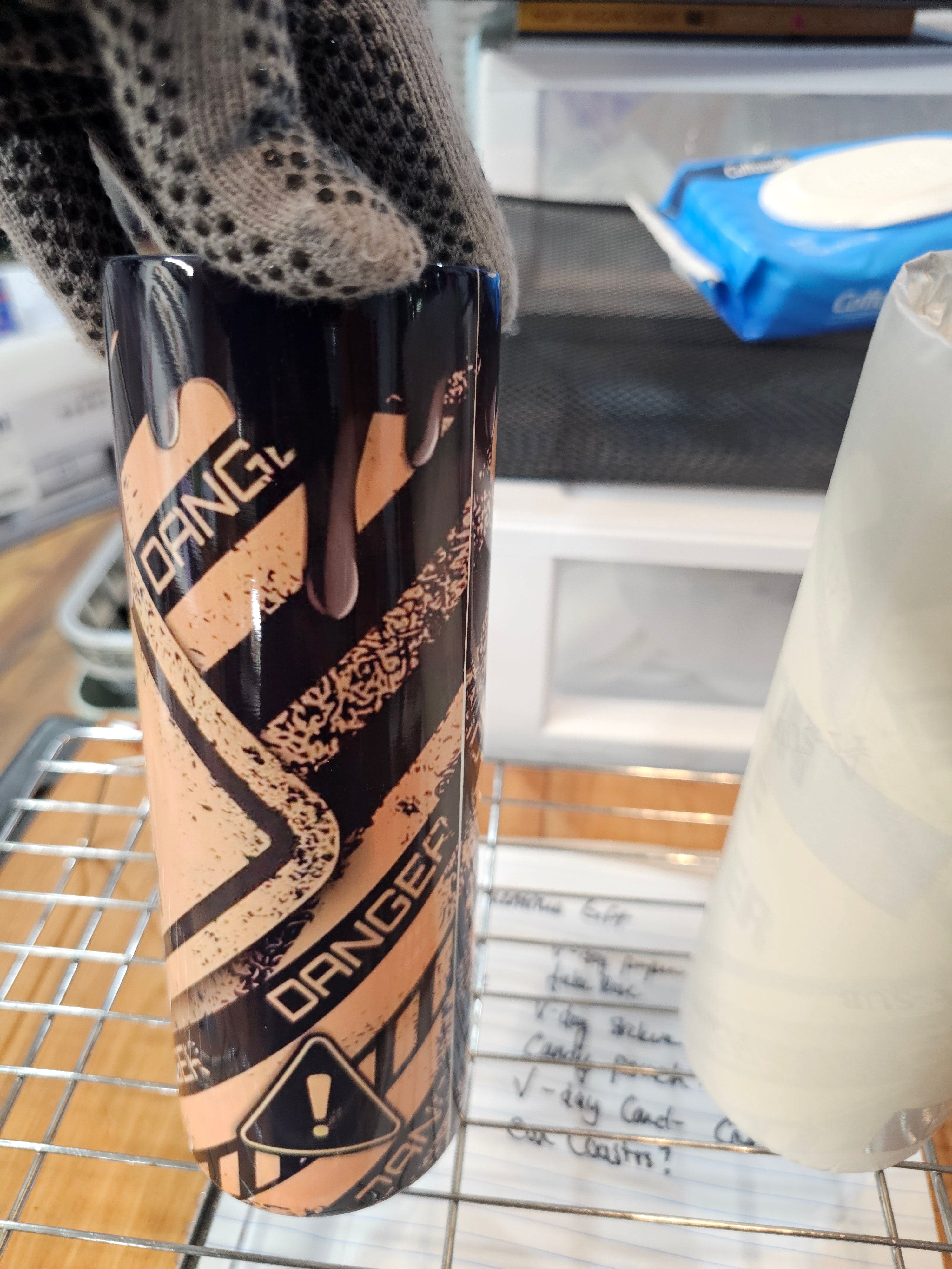 20 oz. stainless steel tumbler Caution I Have No Filter