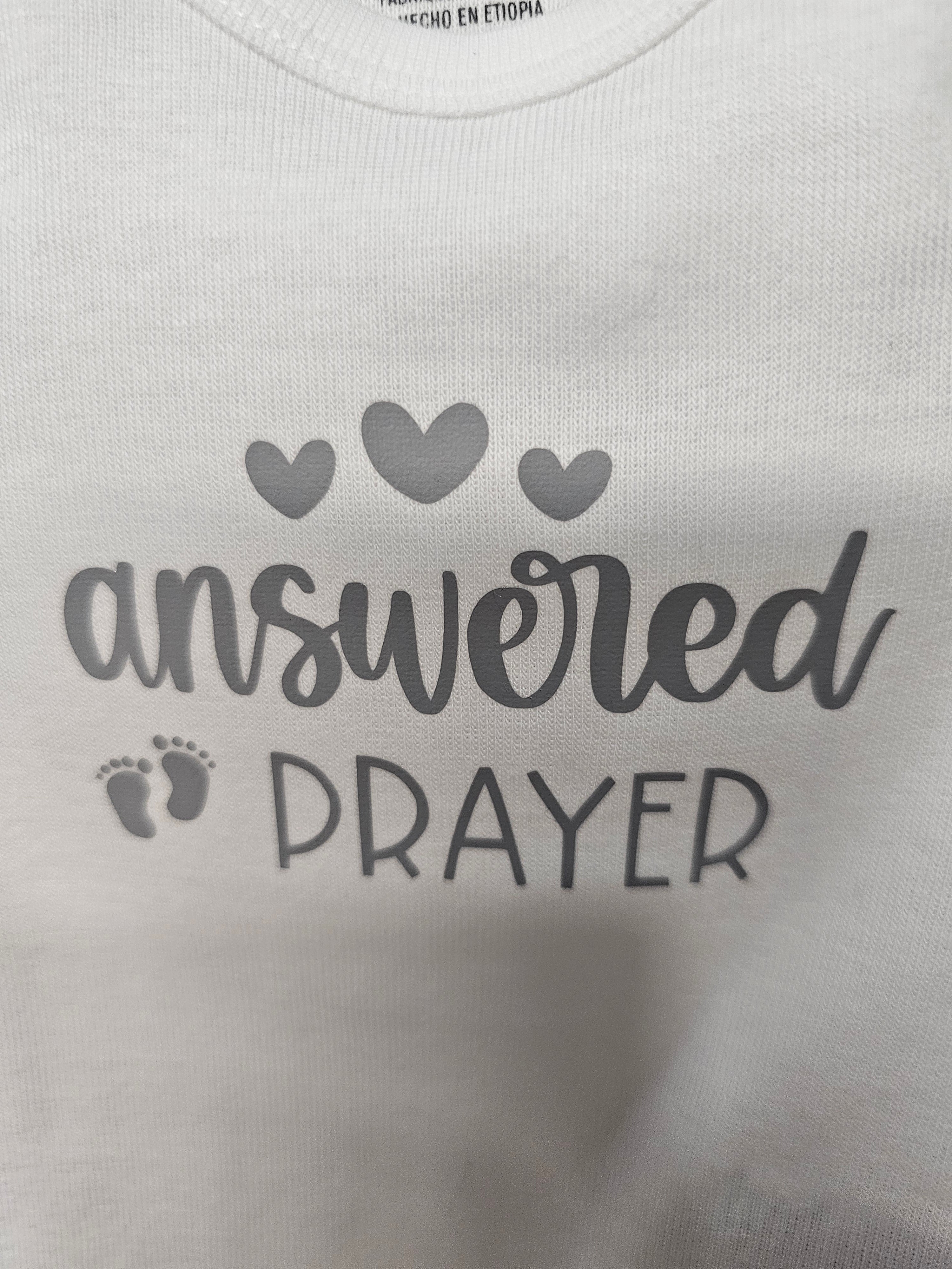 Answered Prayer Infant Bodysuit. Newborn.