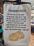 Cinnamon Roll Recipe Tea Towel