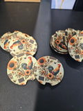 Rooster Patch Work Sunflower Car Coaster Set