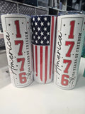 1776 America's Birthday Celebration Freedom 250 Years Independence Day 20oz Skinny Tumbler