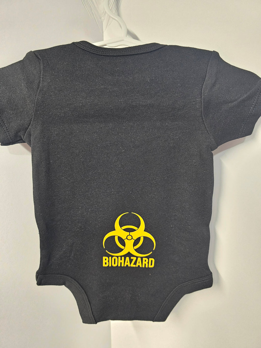 Infant Bodysuit Black Caution Biohazard