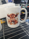 Watercolor Cute Cow 15oz coffee mug