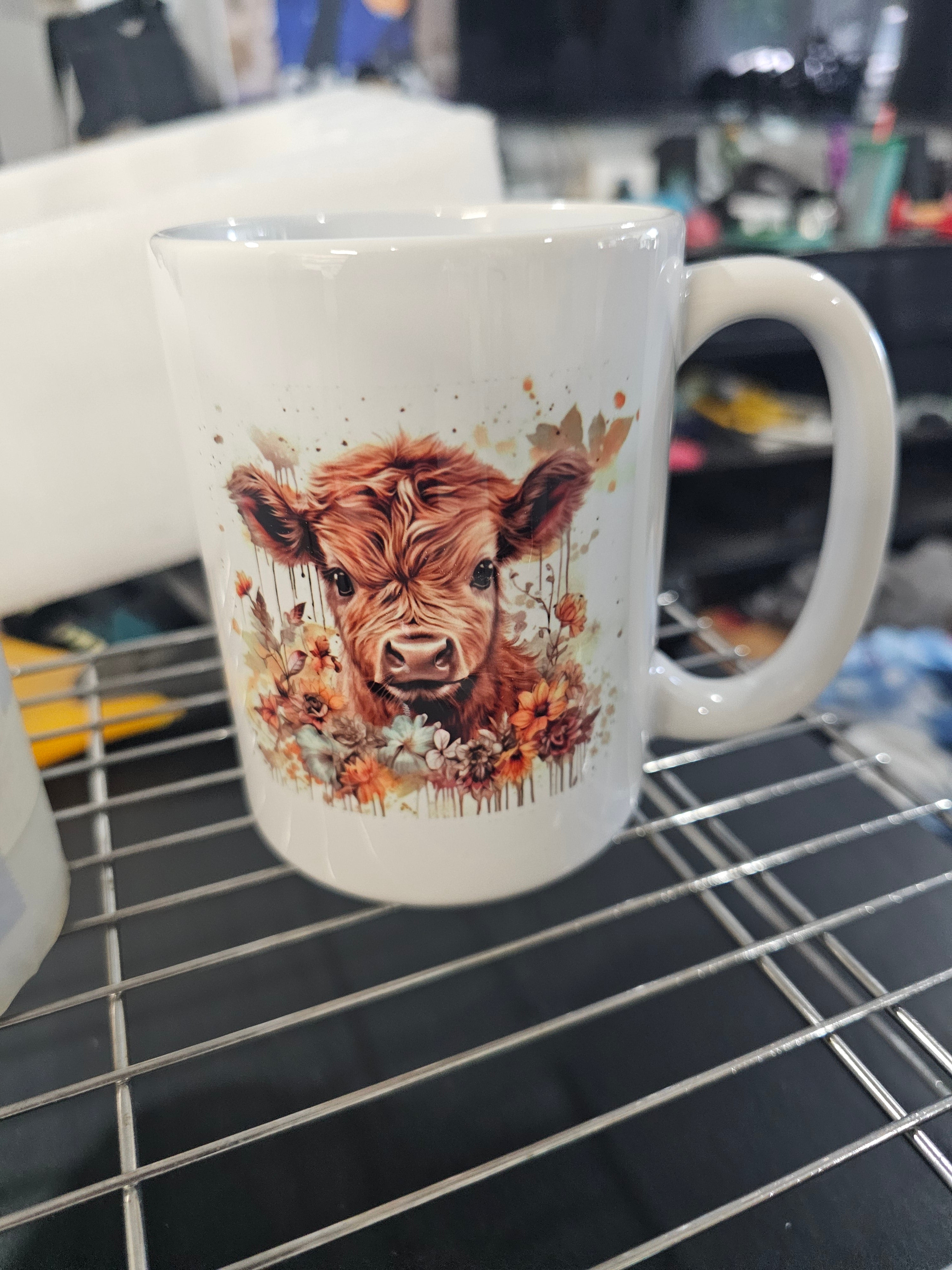 Watercolor Cute Cow 15oz coffee mug