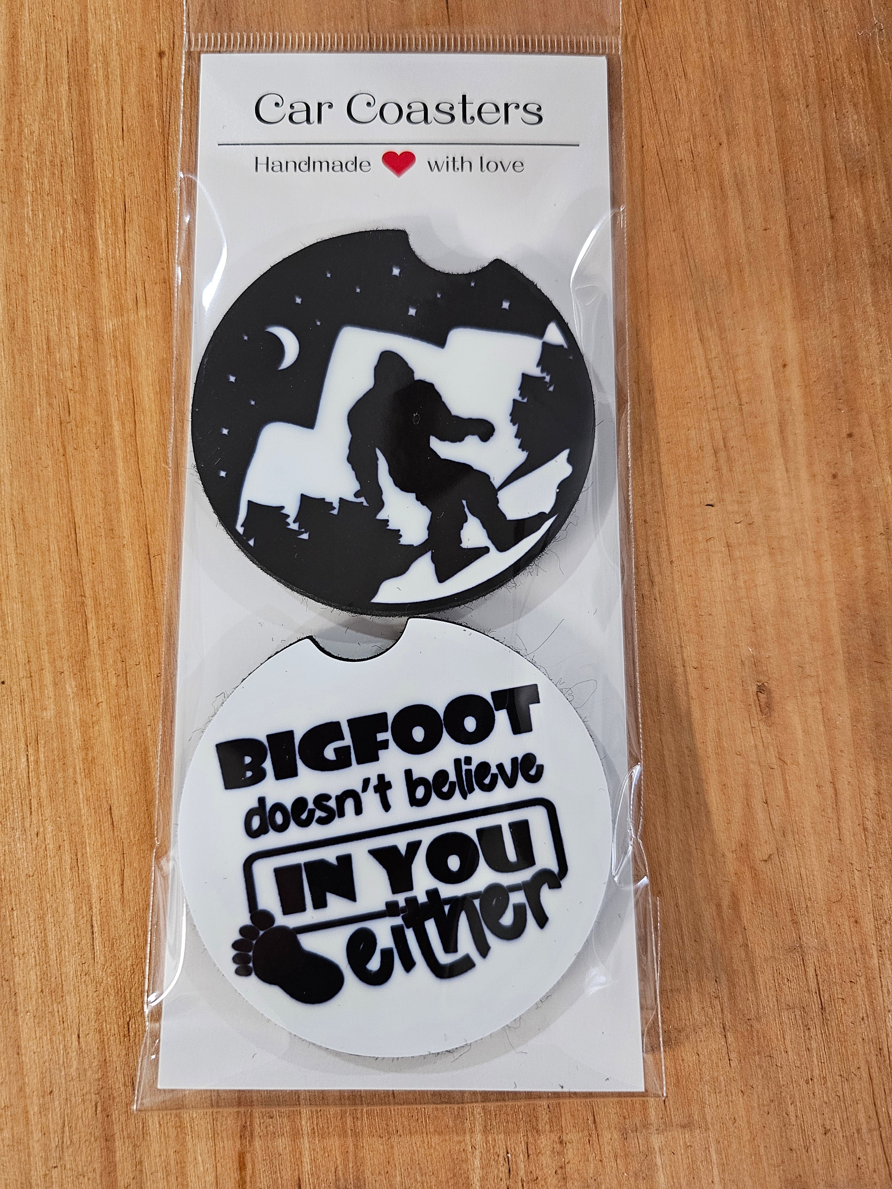 Bigfoot neoprene car coaster set