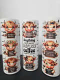 Cute Cow Coffee Mugshot 20oz stainless steel tumbler