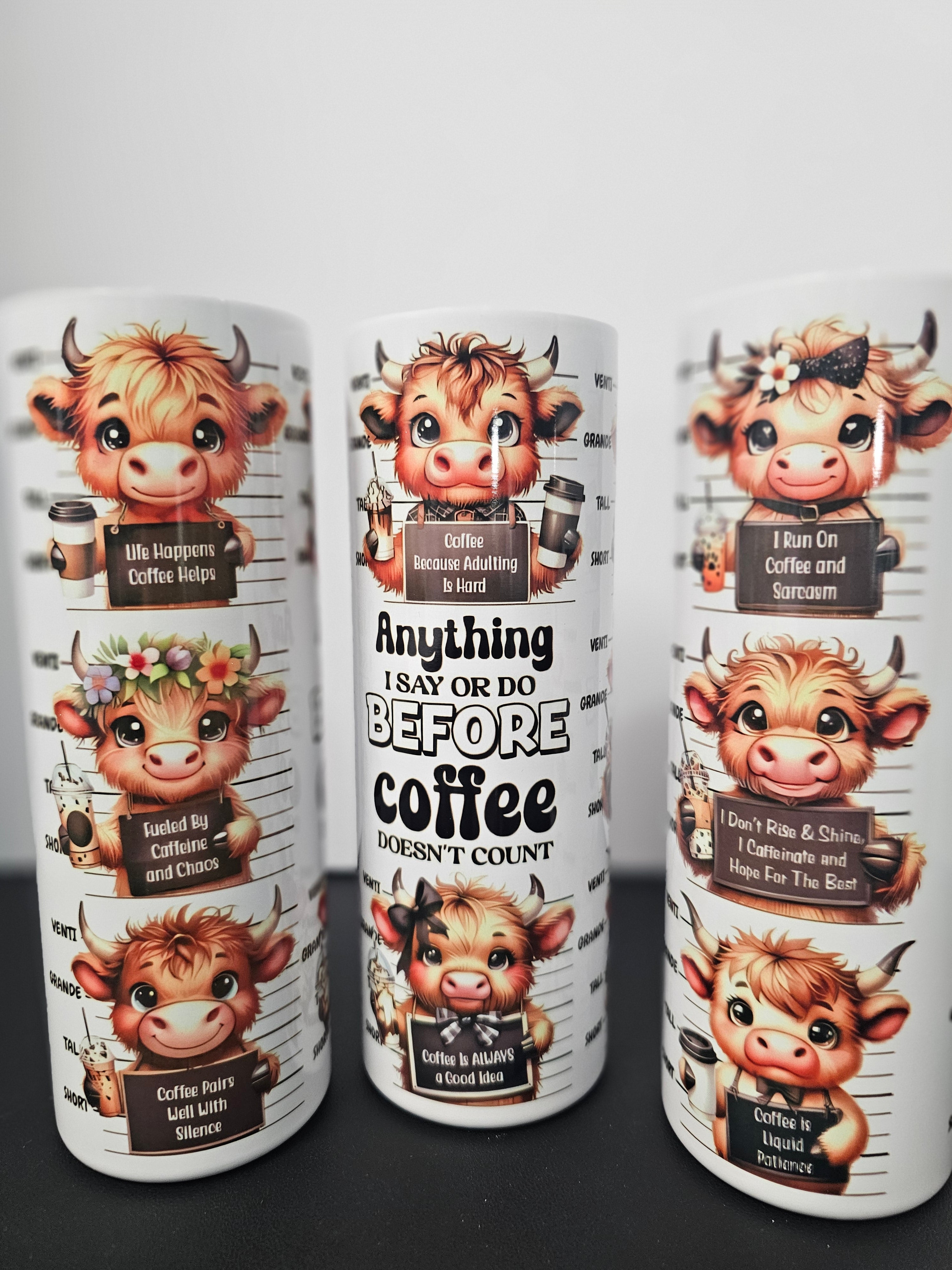 Cute Cow Coffee Mugshot 20oz stainless steel tumbler