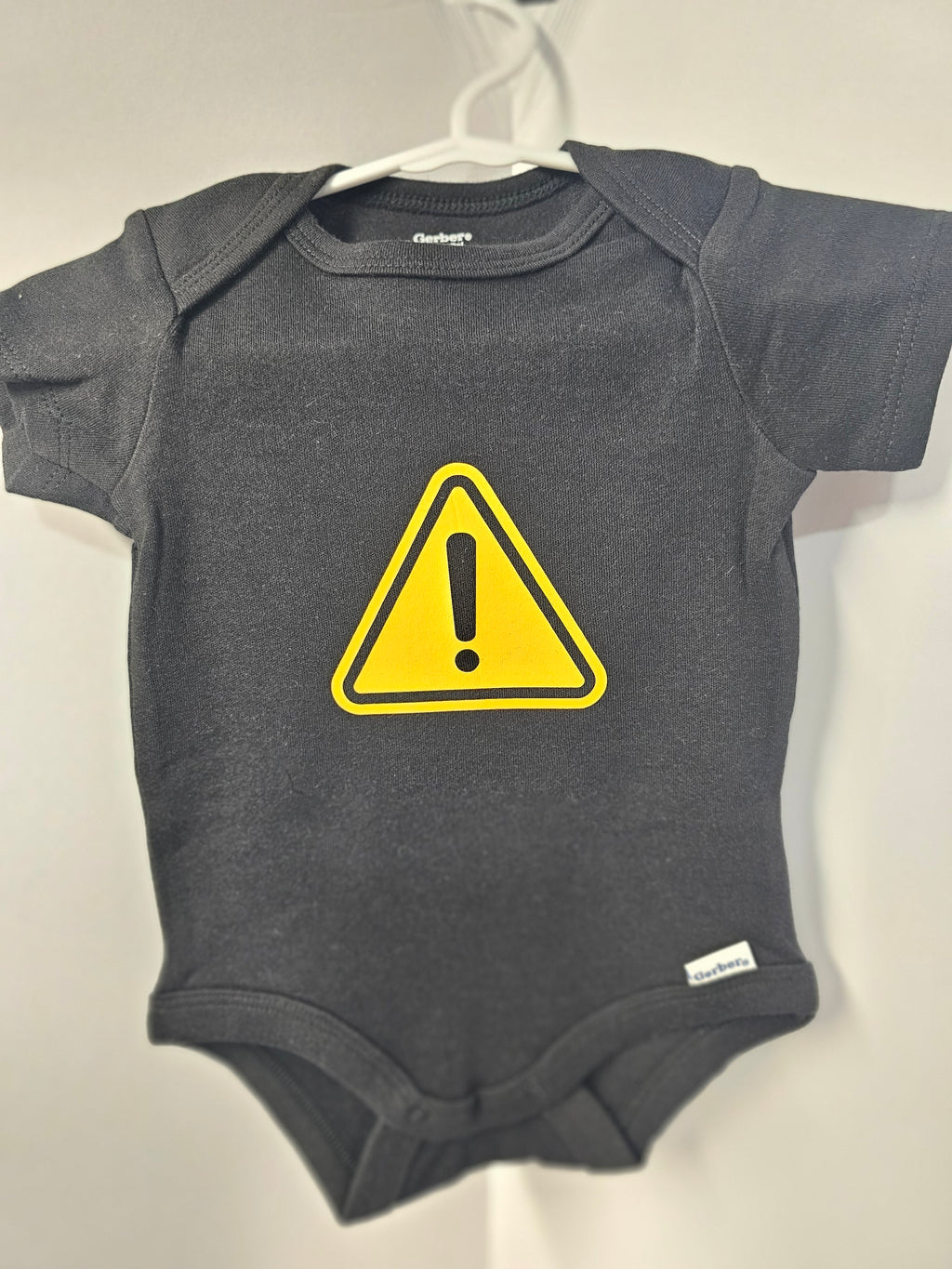 Infant Bodysuit Black Caution Biohazard