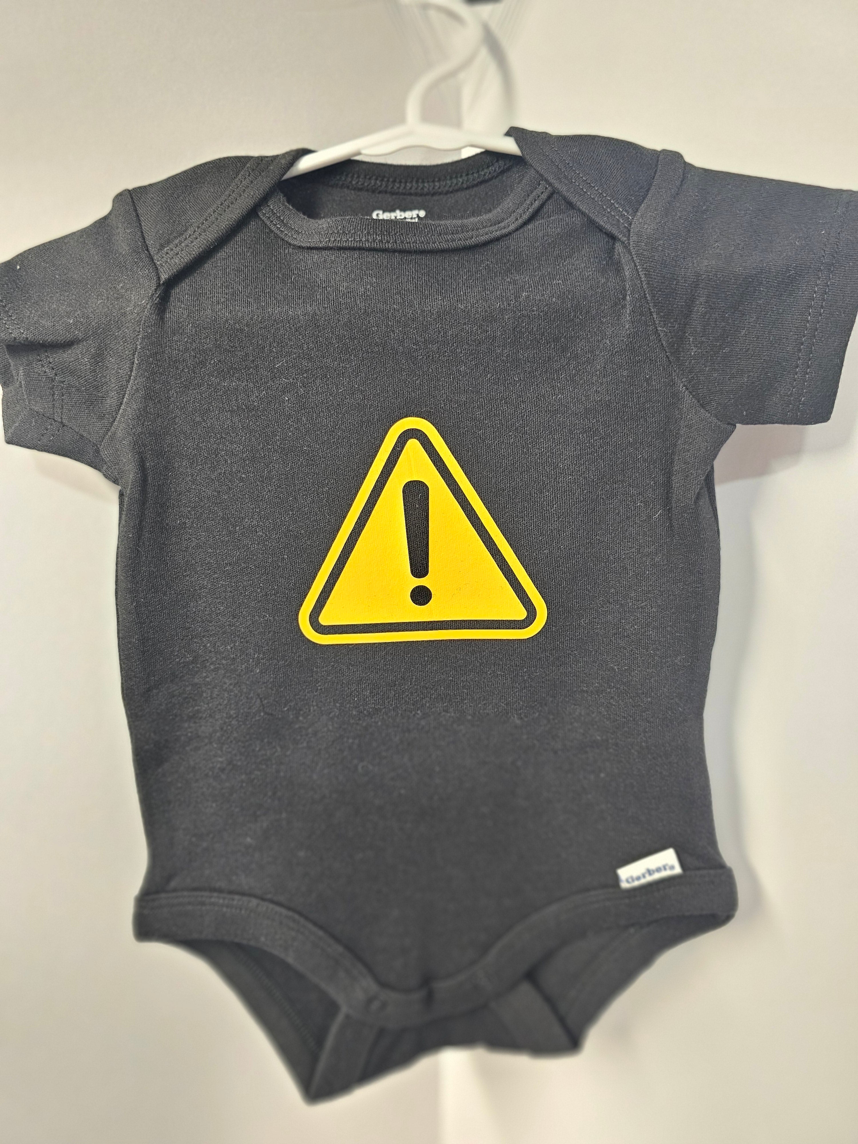 Infant Bodysuit Black Caution Biohazard